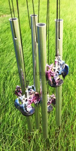Ebros Gift Yin Yang Day And Night Twin Dragons Excalibur Sword Wind Chime Home Patio Decor