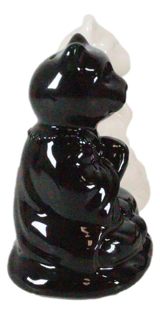 Ebros Gift Yin Yang Zen Monk Buddha Cats Monks Meditating Ceramic Salt And Pepper Shakers