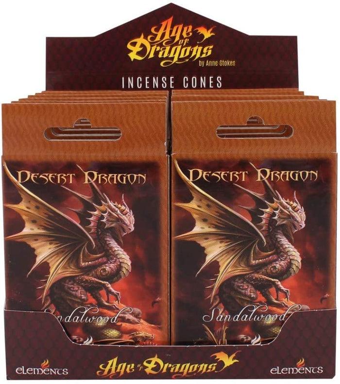 ebros gift Yoga Meditation Desert Dragon Fragranced Incense Cones Pack of 12 by Anne Stokes