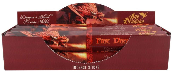 ebros gift Yoga Meditation Fire Dragon Incense Sticks by Anne Stokes 20 Pcs Pack -Pack of 6