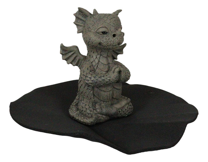 Ebros Gift Zen Inner Peace Whimsical Garden Dragon Yoga Meditation Backflow Incense Burner