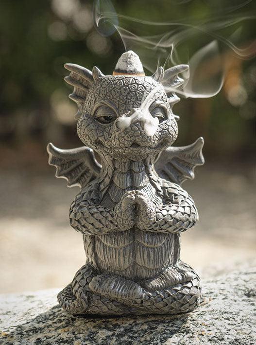 ebros gift Zen Inner Peace Whimsical Garden Dragon Yoga Meditation Backflow Incense Burner