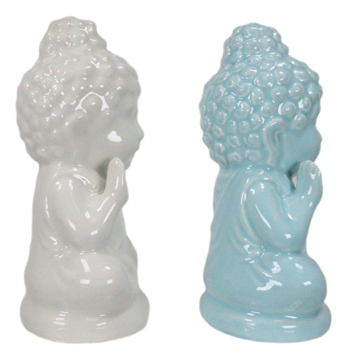 Ebros Gift Zen Monk Monastery Baby Buddha Monks Meditating Ceramic Salt And Pepper Shakers