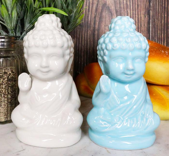 ebros gift Zen Monk Monastery Baby Buddha Monks Meditating Ceramic Salt And Pepper Shakers