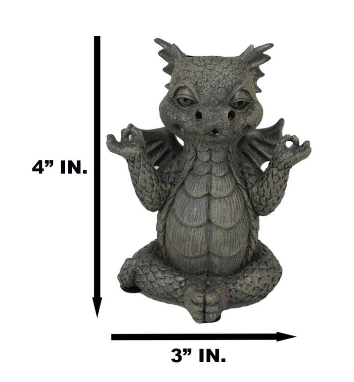 Ebros Gift Zen Whimsical Garden Dragon Yoga Sitting In Meditation Backflow Incense Burner