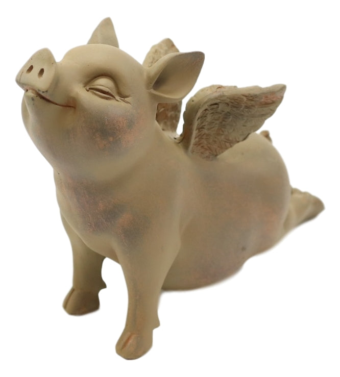 Ebros Gift Zen Yoga Flying Pig Angel Hog Heavens In Cobra Stretch Pose Rustic Statue Decor
