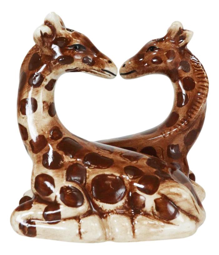 Ebros Gift Zoo Safari Giraffe Lovers Ceramic Magnetic Salt Pepper Shakers Set Figurines