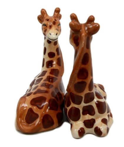 Ebros Gift Zoo Safari Giraffe Lovers Ceramic Magnetic Salt Pepper Shakers Set Figurines