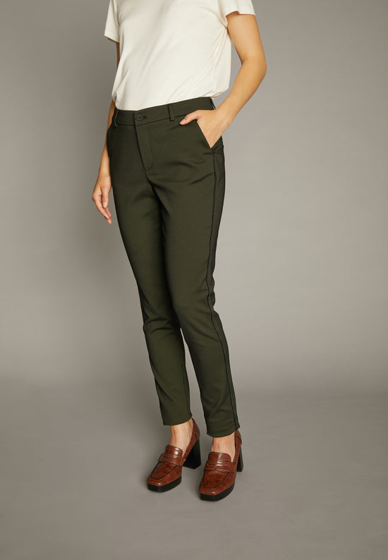Echte Ebony Slim Trousers - Sulphur Yellow Stripe