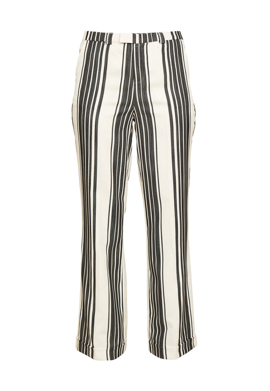 echte Eiko Loose Trousers ML - Black-white stripe
