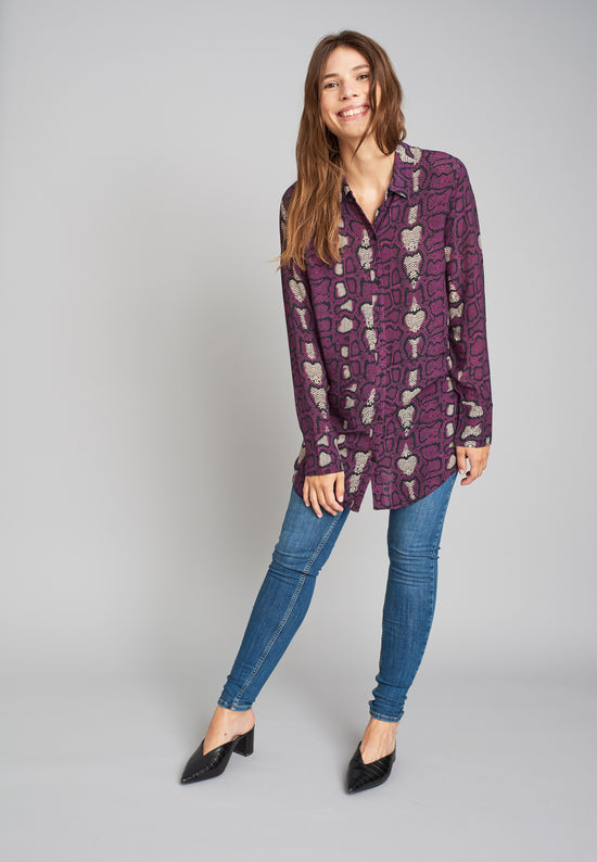 Echte Orion Regular Shirts - Dark Purple Snake