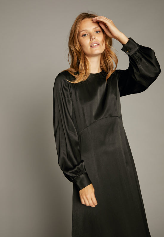 Echte Puff-Sleeve Dress Dresses - Black