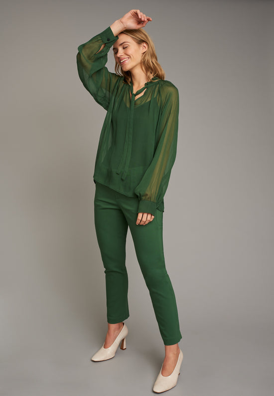 Echte Ruffled Sheer Blouse - Grass