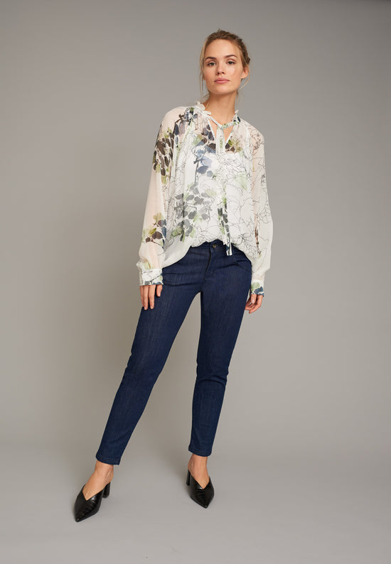 Echte Ruffled Sheer Blouse - Mint Paint