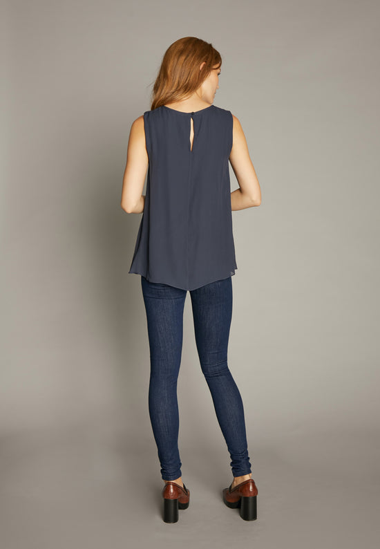 Echte Ruffled Top - Navy