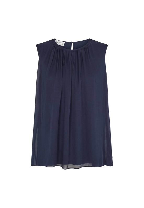 echte Ruffled Top - Navy
