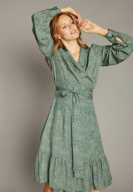 Echte The Wrap Dress Dresses - Green Croc