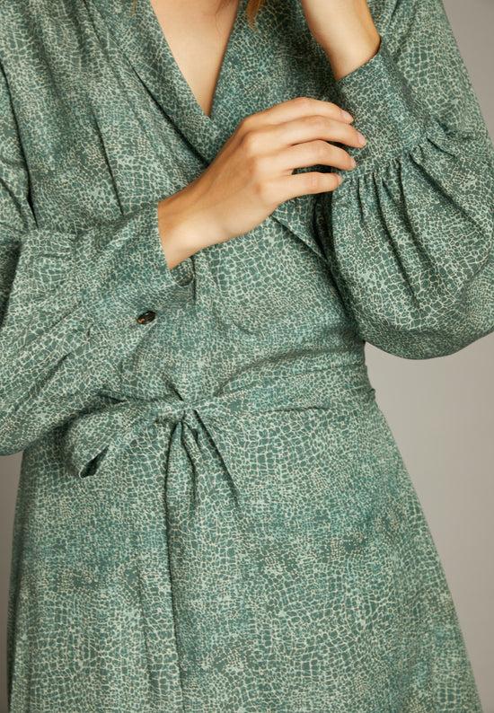 Echte The Wrap Dress Dresses - Green Croc