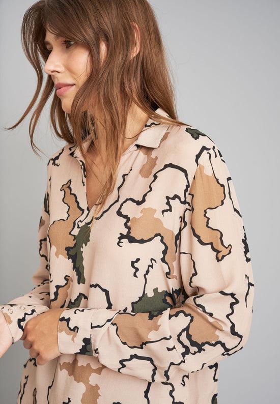 Echte Rigel Regular Shirts - Moonlight Beige Camouflage