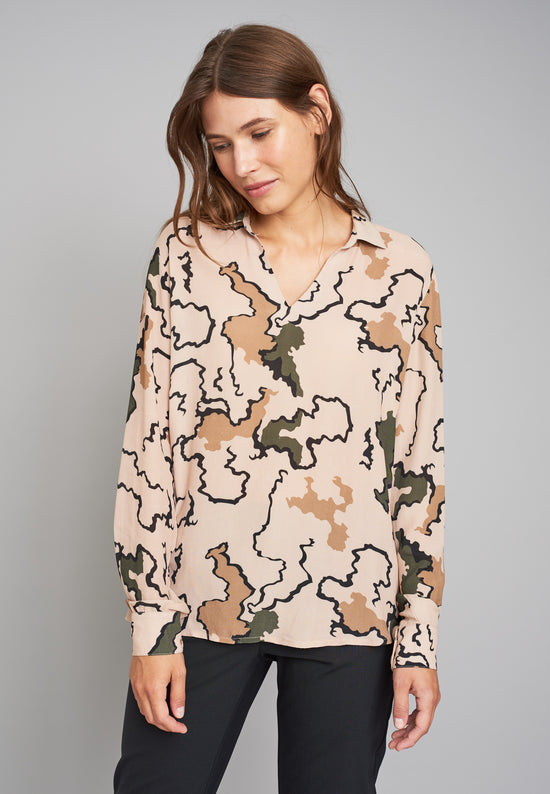 Echte Rigel Regular Shirts - Moonlight Beige Camouflage