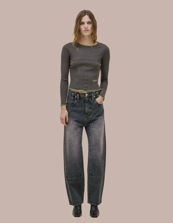 Eckhaus Latta DOUBLE KNEE BAGGY JEAN Moon Rock