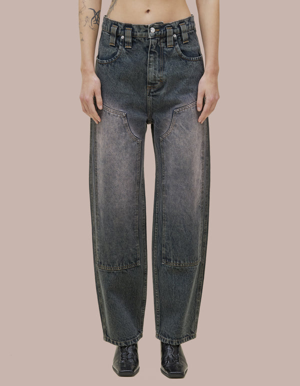 eckhaus latta DOUBLE KNEE BAGGY JEAN Moon Rock