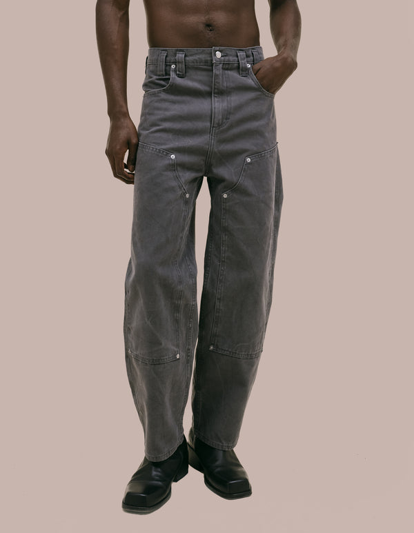 eckhaus latta DOUBLE KNEE BAGGY JEAN Slate