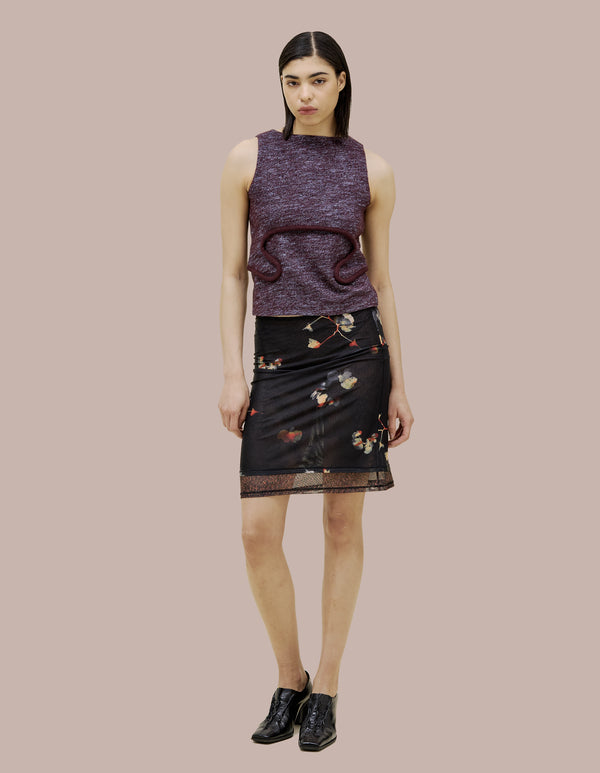 Eckhaus Latta DUET SKIRT Black Pansy