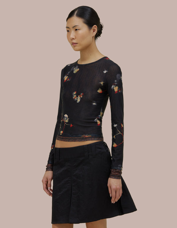 Eckhaus Latta DUET TOP Black Pansy