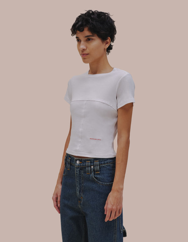 Eckhaus Latta LAPPED BABY TEE White