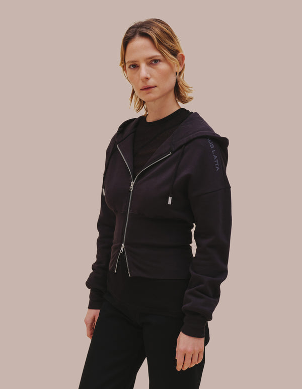 Eckhaus Latta SNATCHED HOODIE Black
