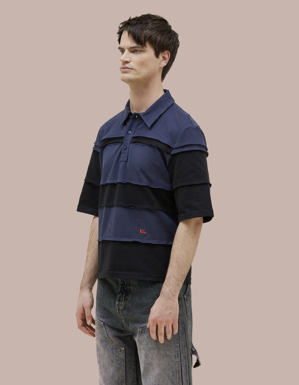 Eckhaus Latta STRIATED POLO Midnight