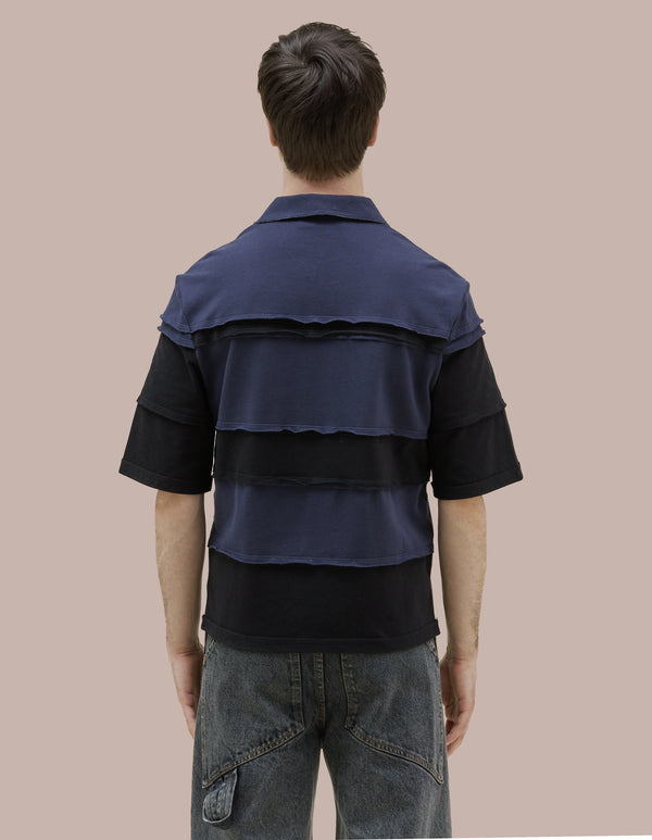 Eckhaus Latta STRIATED POLO Midnight