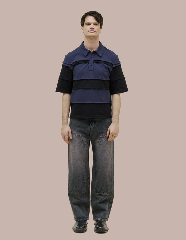 Eckhaus Latta STRIATED POLO Midnight