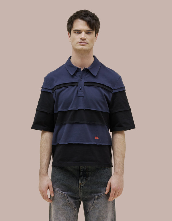 eckhaus latta STRIATED POLO Midnight
