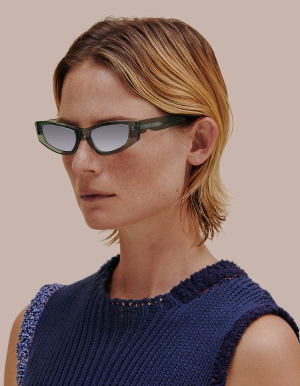 Eckhaus Latta THE TILT CRYSTAL TEAL WITH MIRROR LENS