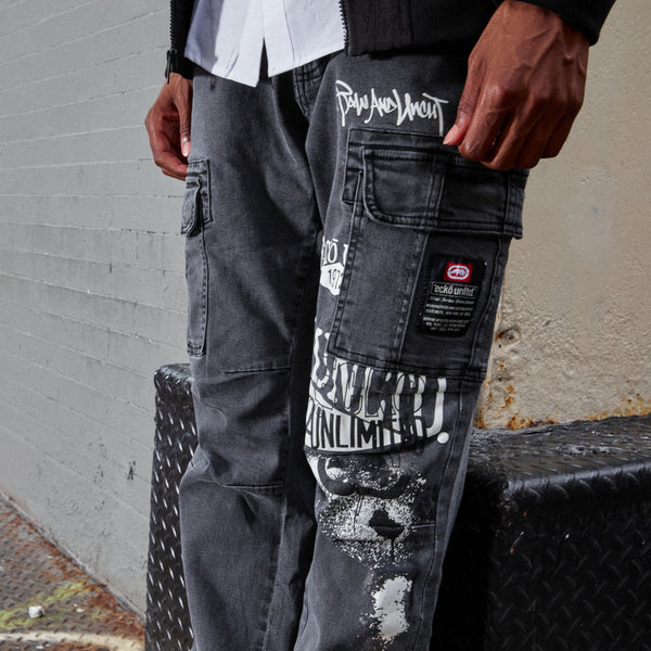 Ecko ECKO Tag Denim Cargo Pants
