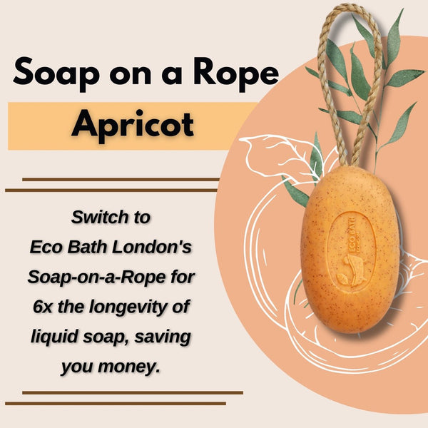 Eco Bath London Eco Bath London Apricot Soap On A Rope 220g- Luxury Eco-Friendly Apricot Soap Bar