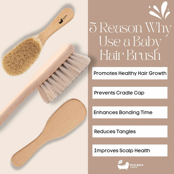 Eco Bath London Eco Bath London Baby Brush With Goat Hair - Ultra Soft Baby Bath Brush For Newborns