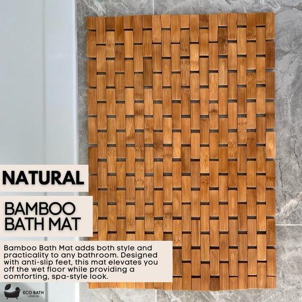 Eco Bath London Eco Bath London Bamboo Bath Mat - Roll Up Shower Mat Anti-Slip And Waterproof Bathroom Spa Shower Mat