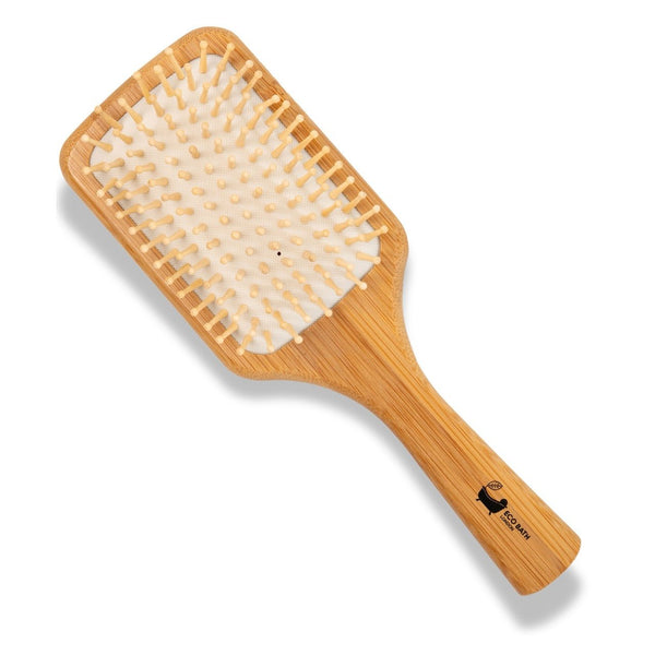 eco bath london Eco Bath London Bamboo Hairbrush with Wooden Pins - Eco-Friendly Paddle Detangler for Long Thick and Curly Hair