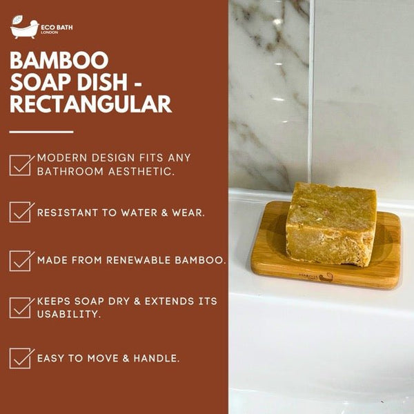 Eco Bath London Eco Bath London Bamboo Rectangle Soap Dish