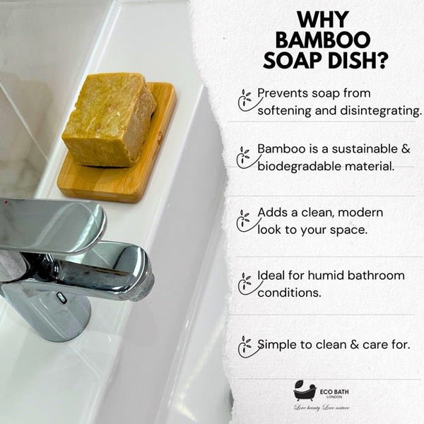 Eco Bath London Eco Bath London Bamboo Rectangle Soap Dish