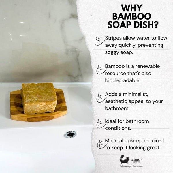 Eco Bath London Eco Bath London Bamboo Stripes Rectangle Soap Dish