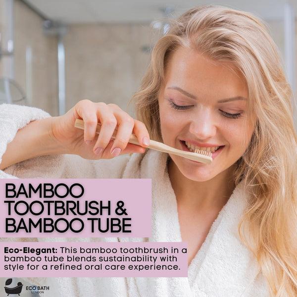 Eco Bath London Eco Bath London Bamboo Toothbrush In Bamboo Tube Travel Case