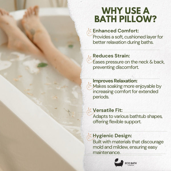 Eco Bath London Eco Bath London Bath Pillow - Waterproof Bathtub Pillow For Head & Neck