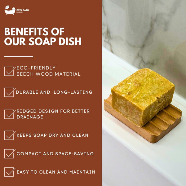 Eco Bath London Eco Bath London Beech Wood Ridged Soap Dish