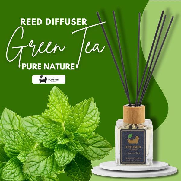 Eco Bath London Eco Bath London Green Tea Reed Diffuser - Refreshing Room Fragrance With Notes Of Bergamot And Green Tea 100ml (3.38 Fl.Oz)