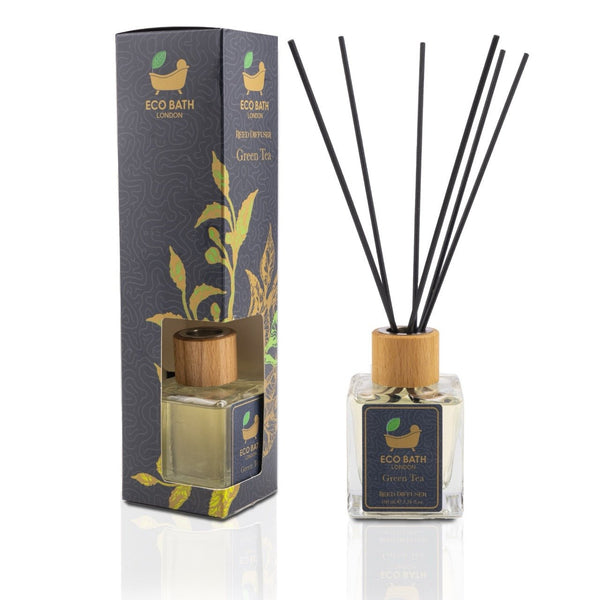 eco bath london Eco Bath London Green Tea Reed Diffuser - Refreshing Room Fragrance with Notes of Bergamot and Green Tea 100ml (3.38 Fl.Oz)