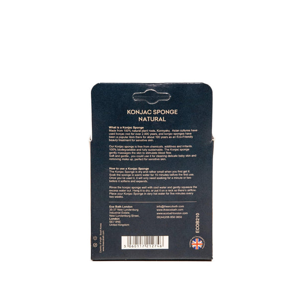 Eco Bath London Eco Bath London Konjac Sponge Natural White - Natural Exfoliating Sponge For Facial Deep Cleansing Gentle Face Cleansing Facial Sponge